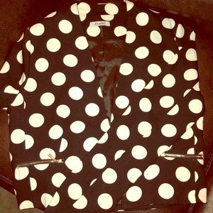 Black and white polka dot blazer